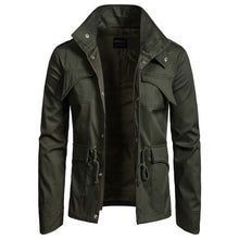Load image into Gallery viewer, Jacket Men Causal Cotton Windbreaker Long Jackets Autumn Mens Military Outwear Flight Jacket Plus size Men&#39;s Trench Pocket Coats