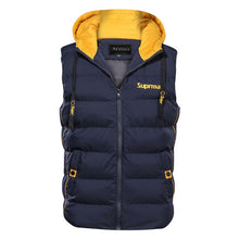 Load image into Gallery viewer, New Spring Autumn Sleeveless Jacket for Men Fashion Warm Cotton Padded Hooded Parkas Male Winter Vest Mens Work Vests Waistcoat