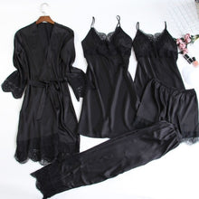 Load image into Gallery viewer, Women&#39;s Silk Satin Pajama Set 5 Piece