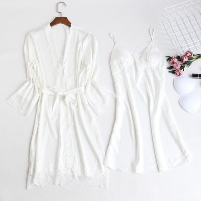 Women's Silk Satin Pajama Set 5 Piece