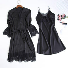 Load image into Gallery viewer, Women&#39;s Silk Satin Pajama Set 5 Piece