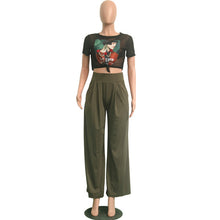 Load image into Gallery viewer, Women Flare Pants Wide Leg Elegant Office Lady Casual Trousers Female High Waist Elastic Loose Slacks Bell Bottom Palazzo Party