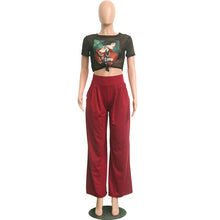 Load image into Gallery viewer, Women Flare Pants Wide Leg Elegant Office Lady Casual Trousers Female High Waist Elastic Loose Slacks Bell Bottom Palazzo Party