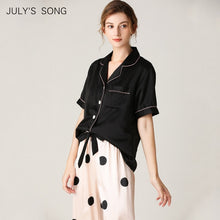 Load image into Gallery viewer, JULY&#39;S SONG Soft Faux Silk Pajamas Dot Striped
