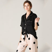 Load image into Gallery viewer, JULY&#39;S SONG Soft Faux Silk Pajamas Dot Striped