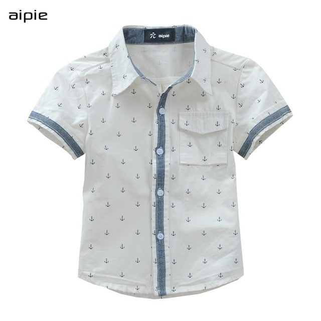 New 2020 Summer Children shirts Printing Anchor pattern 100%Cotton