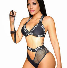 Load image into Gallery viewer, Summer Swimwear Women Sexy Letter Printed High Waist Swimsuit Omg Bandage Push-Up Padded Bikini 2019 Women&#39;s Swimming Suit